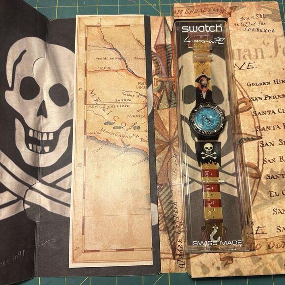 NEW Swatch Scuba 200 Watch UNCINO PIRATE SDB902 with Original Box & Papers 1999 - Picture 6 of 11